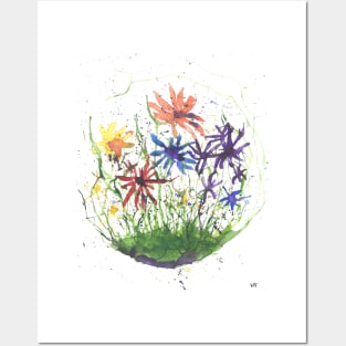 Flowers watercolour Posters and Art